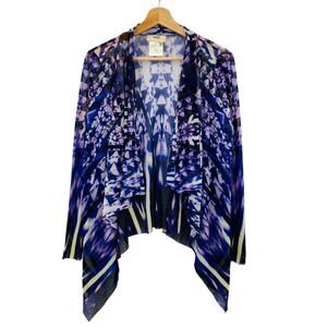 Fuzzi M purple patterned sheer cardigan